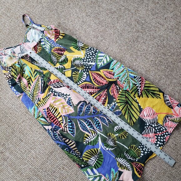 Cynthia Rowley Tropical Print Linen Dress Size 14 - Picture 9 of 10